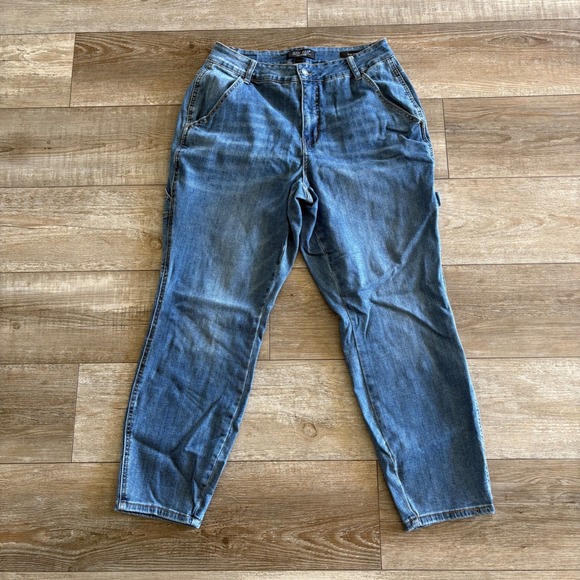 Judy Blue Denim - Judy Blue Slim Fit Jeans Womens 14W Blue High Rise Stretch Denim Hemmed FLAW